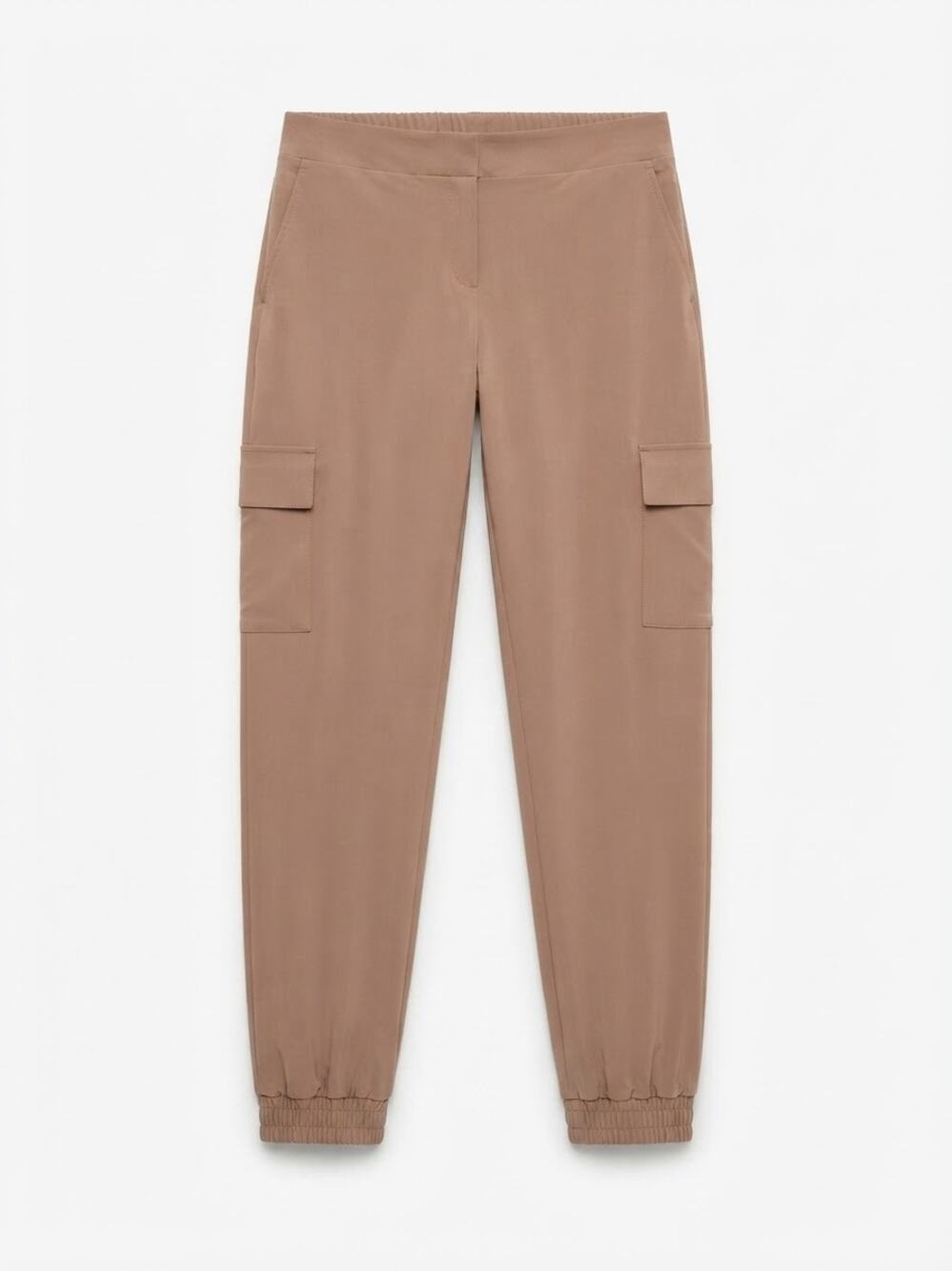 CALVIN KLEIN Women Taupe Brown Utility Cargo Joggers Size XS Travel Casual Basic